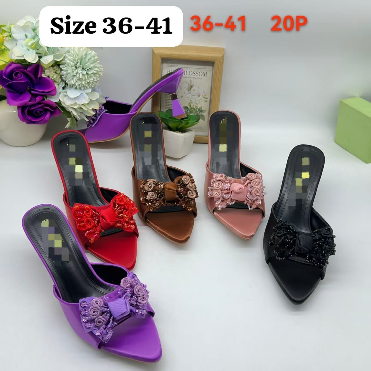  Floral Bow Heels 