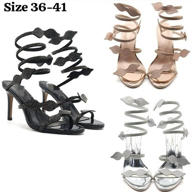 Glamorous Crystal Strap Heels — 
