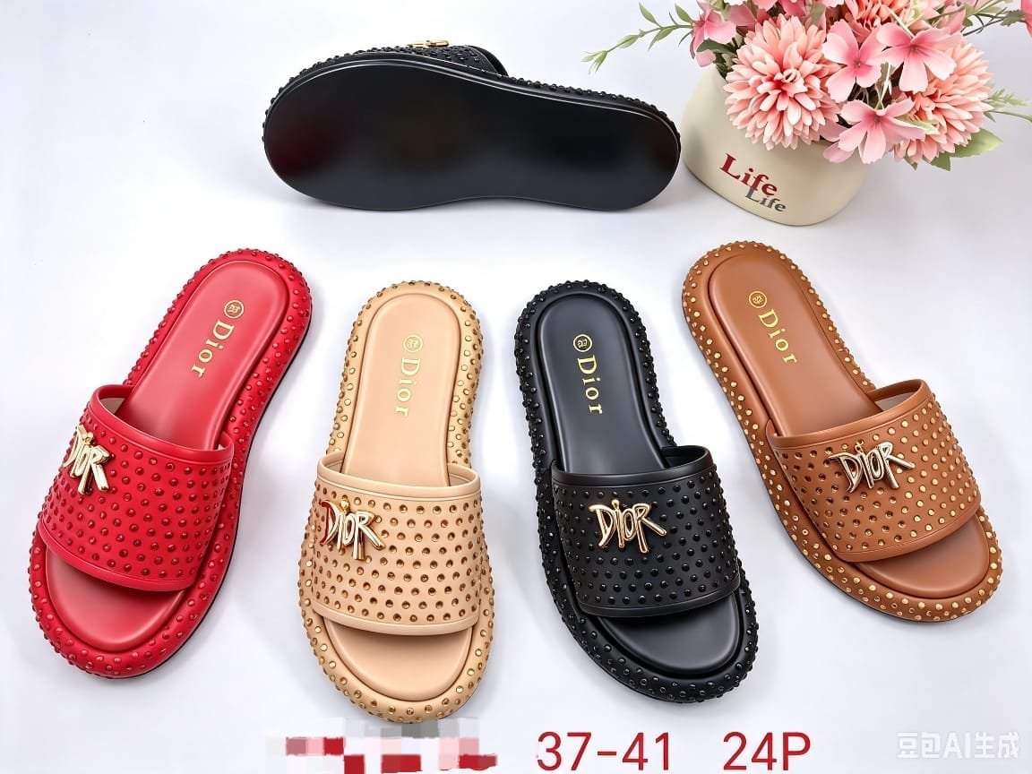 Studded Designer Slide Sandals 