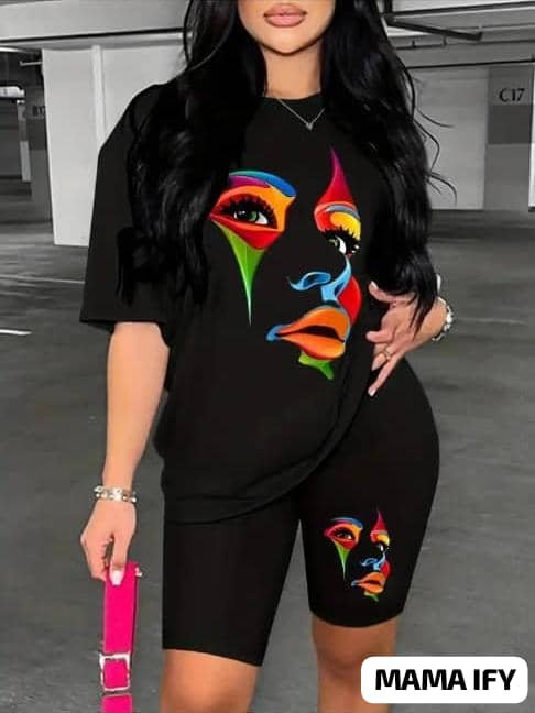 Trendy Graphic 2-Piece Set 