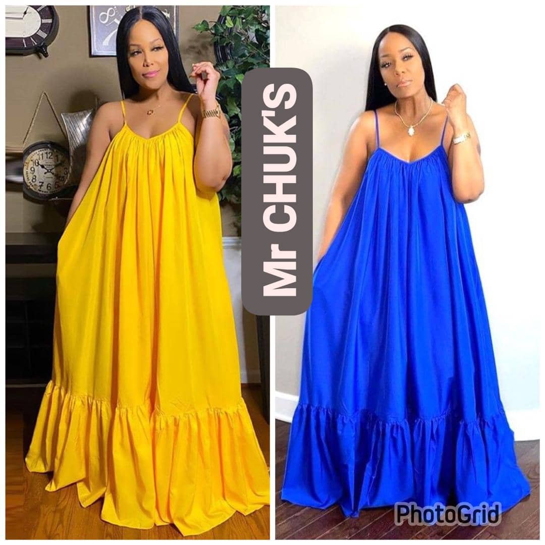 Flowy Spaghetti-Strap Maxi Dress 